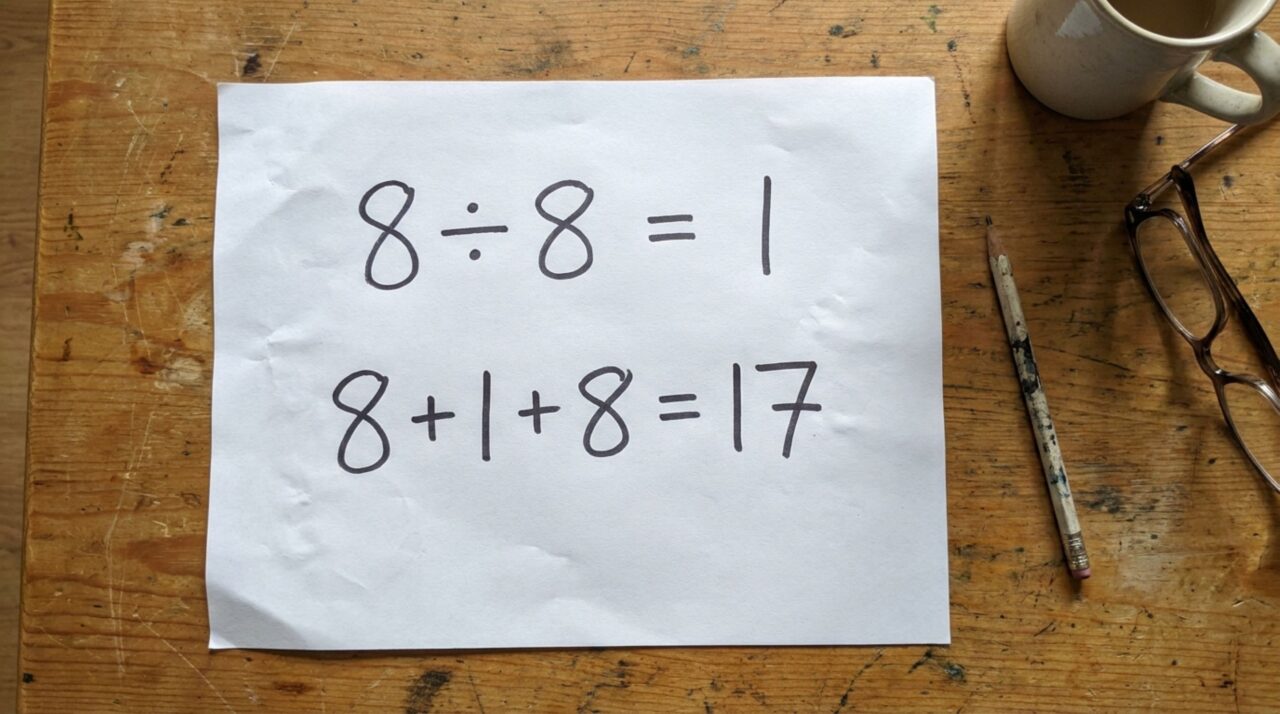 Não é 10: quanto é 8 + 8 ÷ 8 + 8? A maioria erra por falta de treino
