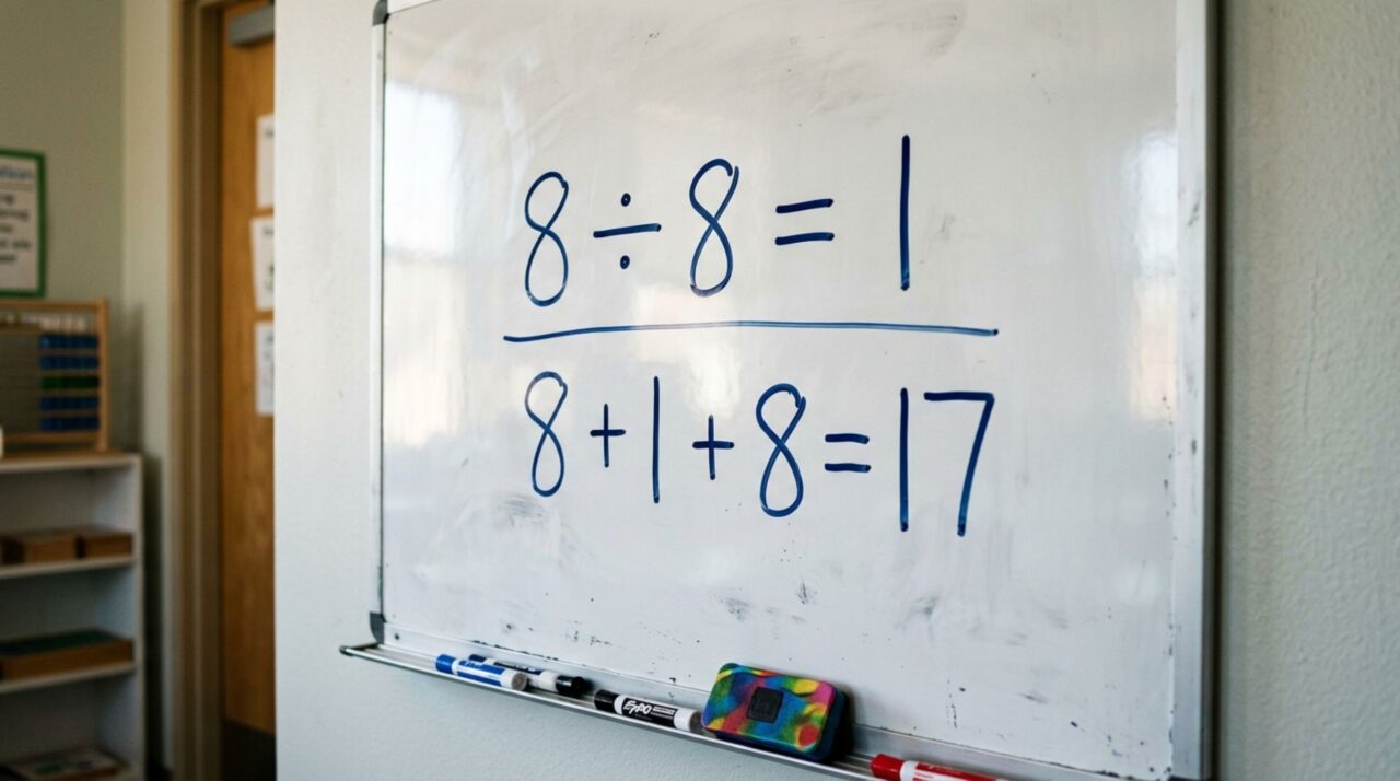 Você consegue resolver 8 + 8 ÷ 8 + 8 sem usar calculadora?