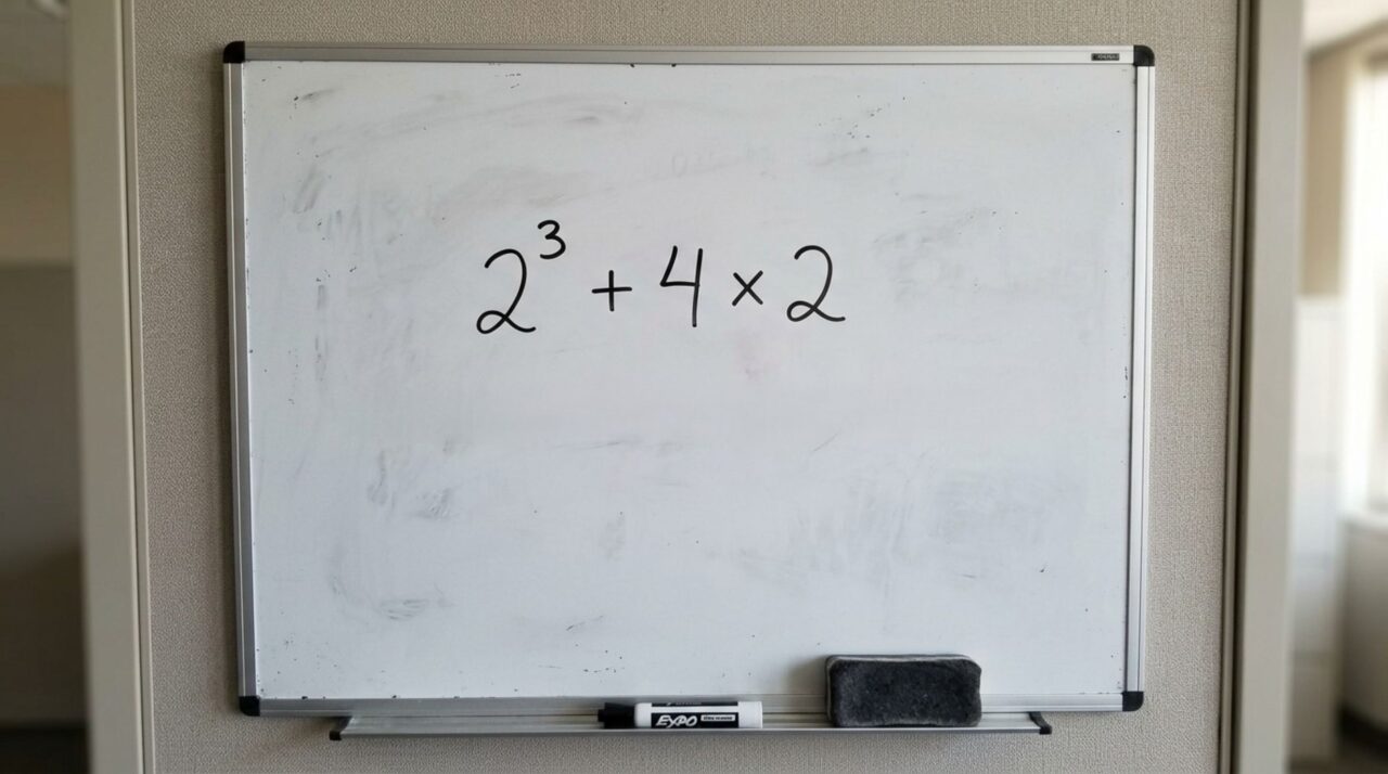 Resolva 2³ + 4 × 2 e prove que está afiado para cálculos mentais