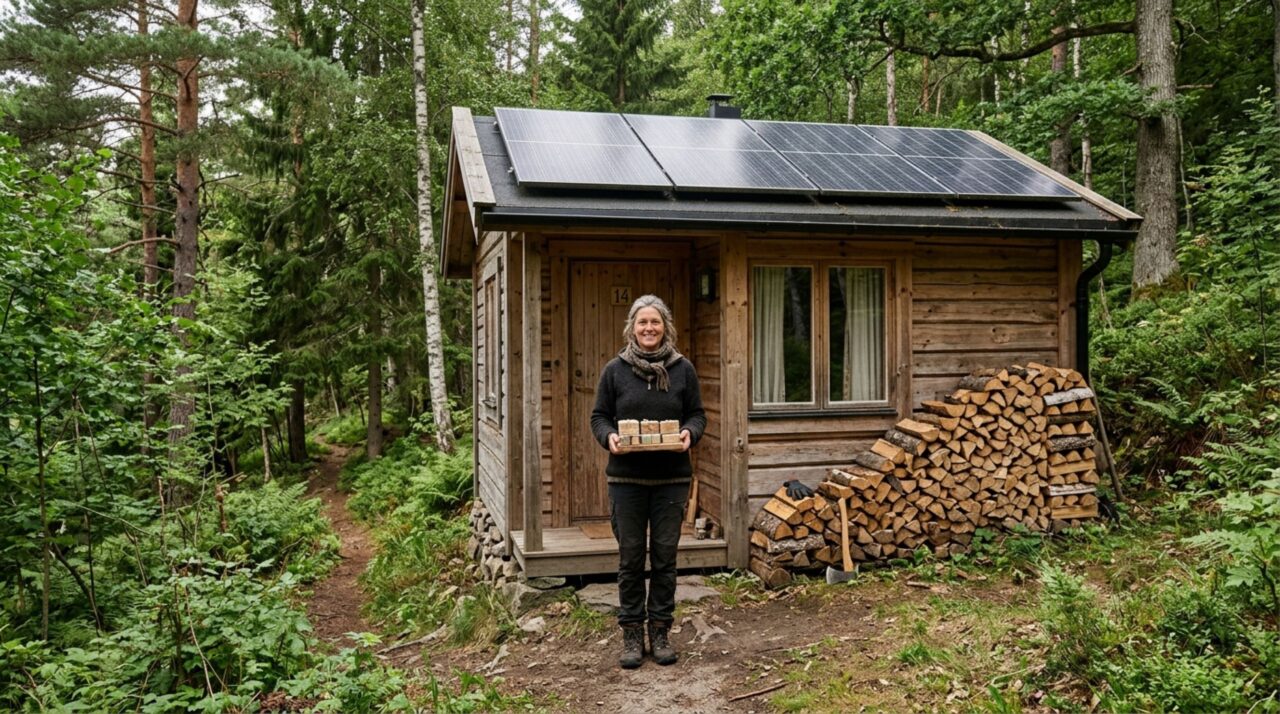 Ela construiu o próprio chalé no meio da floresta e transformou plantas, óleos e sabonetes naturais em uma fonte de renda enviada pelo correio
