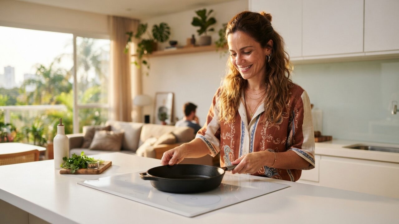 A bancada que cozinha sem esquentar a pedra: a tecnologia oculta que parece mágica na cozinha