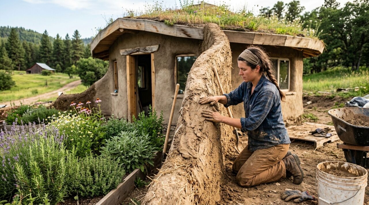 Ela teria amassado barro com os pés para construir sua casa e viver da venda de chás