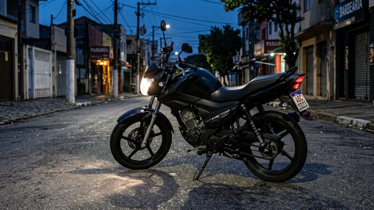 Moto urbana da Yamaha custa R$ 18.490 e usa uma luz no painel para indicar quando o piloto está gastando menos combustível