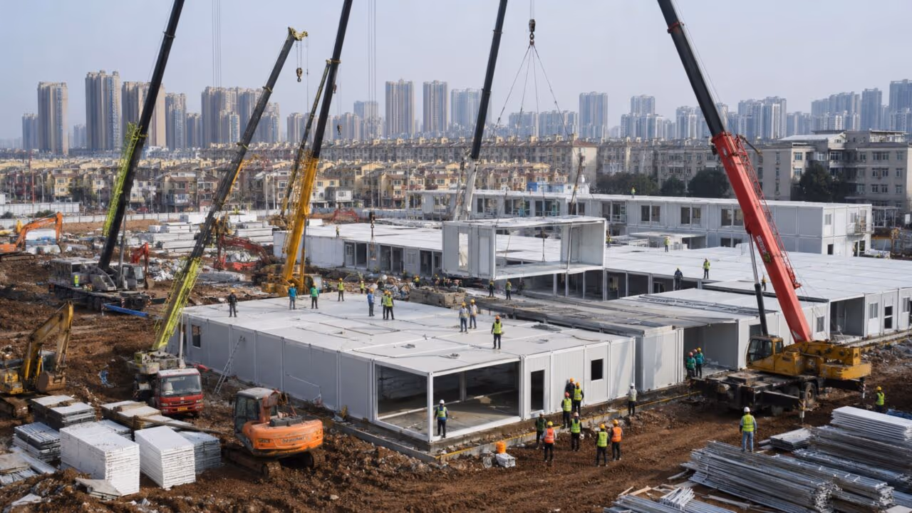 Hospital Huoshenshan teve mil leitos erguidos em apenas 10 dias na China com estrutura modular de emergência