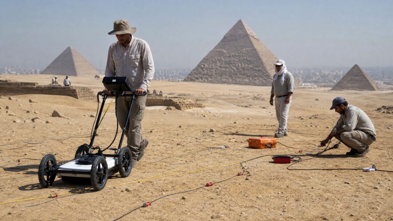 Tecnologia revelou sinais escondidos sob a areia de Gizé