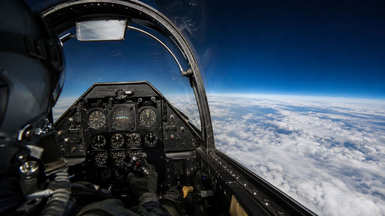 A visão quase espacial dentro do cockpit do Blackbird
