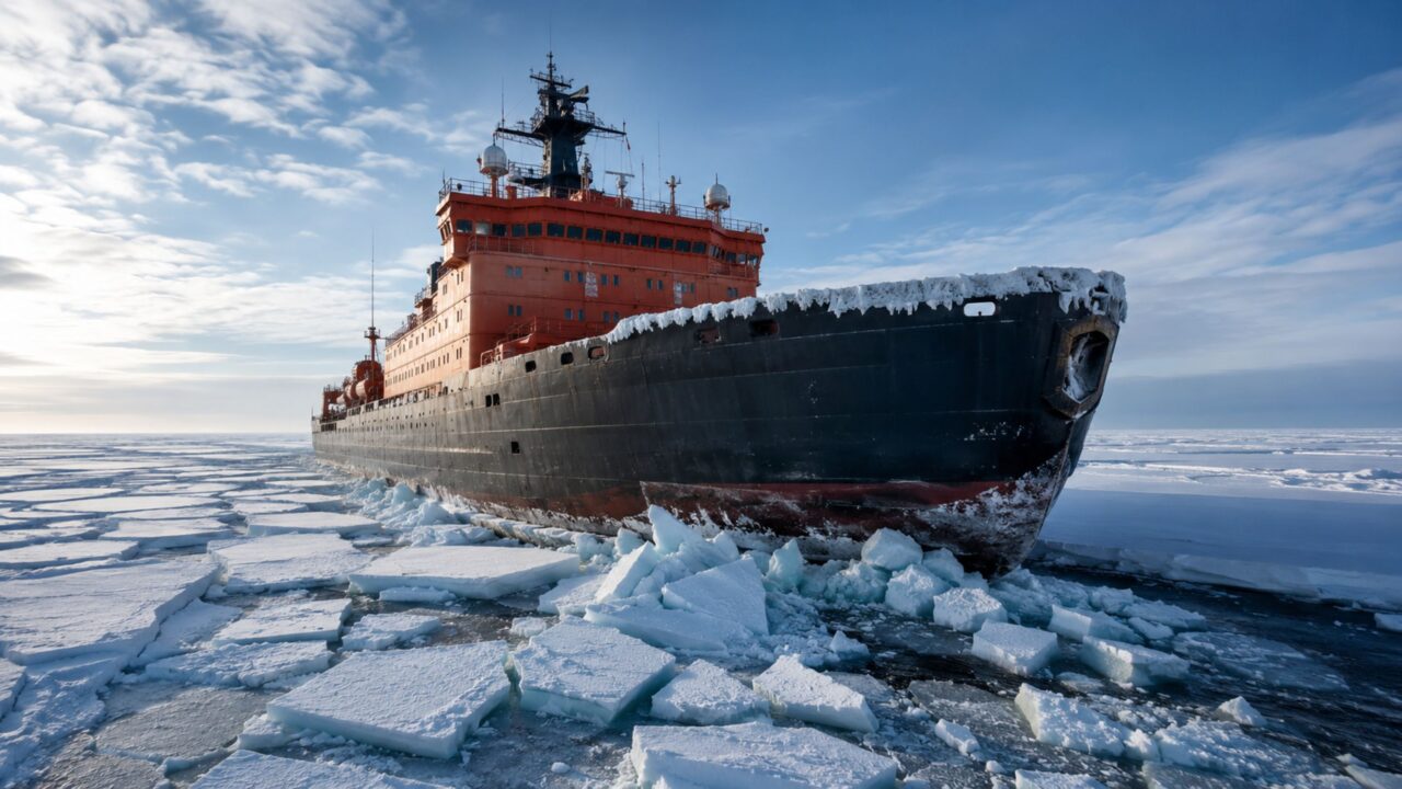 O navio que corta gelo de 3 metros de espessura sem sofrer como um navio comum no Ártico