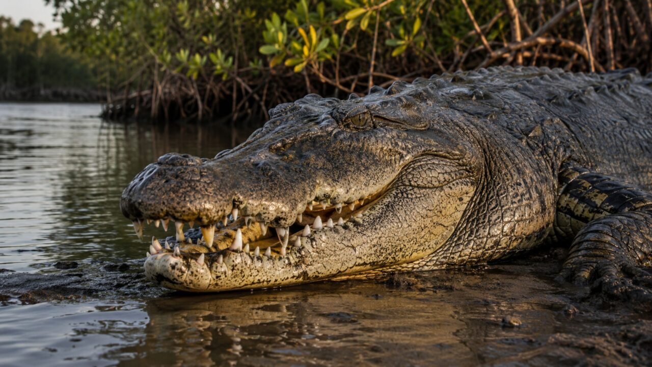 O crocodilo-de-água-salgada tem a mordida mais forte já medida em animais vivos e passa de 1,6 tonelada-força