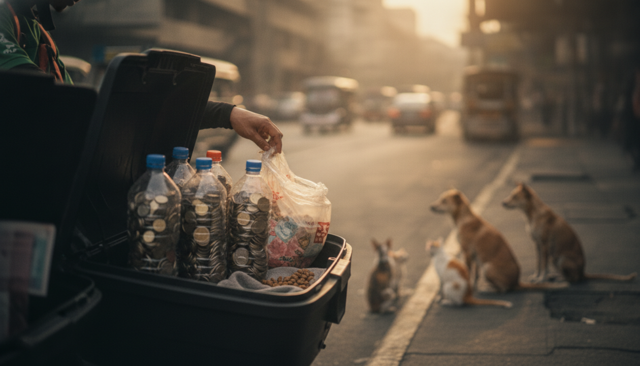 Benj, motoboy nas Filipinas, alimenta cães e gatos de rua com as gorjetas do dia: "às vezes junto 50 pesos; se falta, completo do meu bolso"