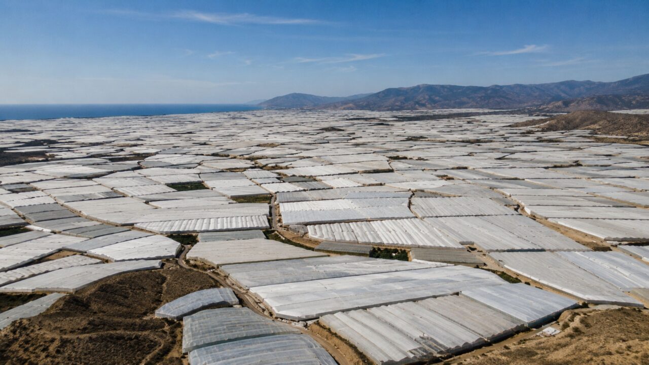 Estufas brancas transformaram a paisagem seca de Almería