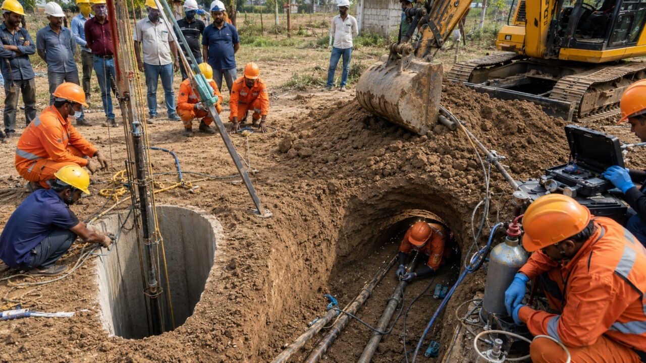 O túnel paralelo foi essencial para alcançar o menino com segurança