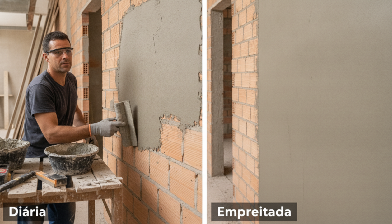 O que o pedreiro cobra por dia em 2026 e como comparar diária com empreitada