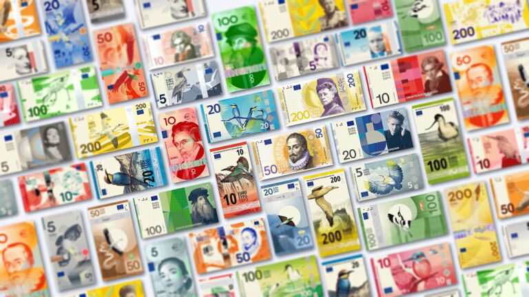 euro, cédulas, notas, dinheiro