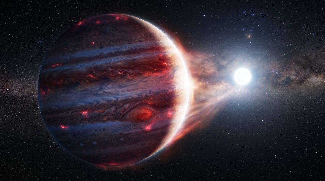 A descoberta do exoplaneta PSR J2322-2650b pelo telescópio James Webb.