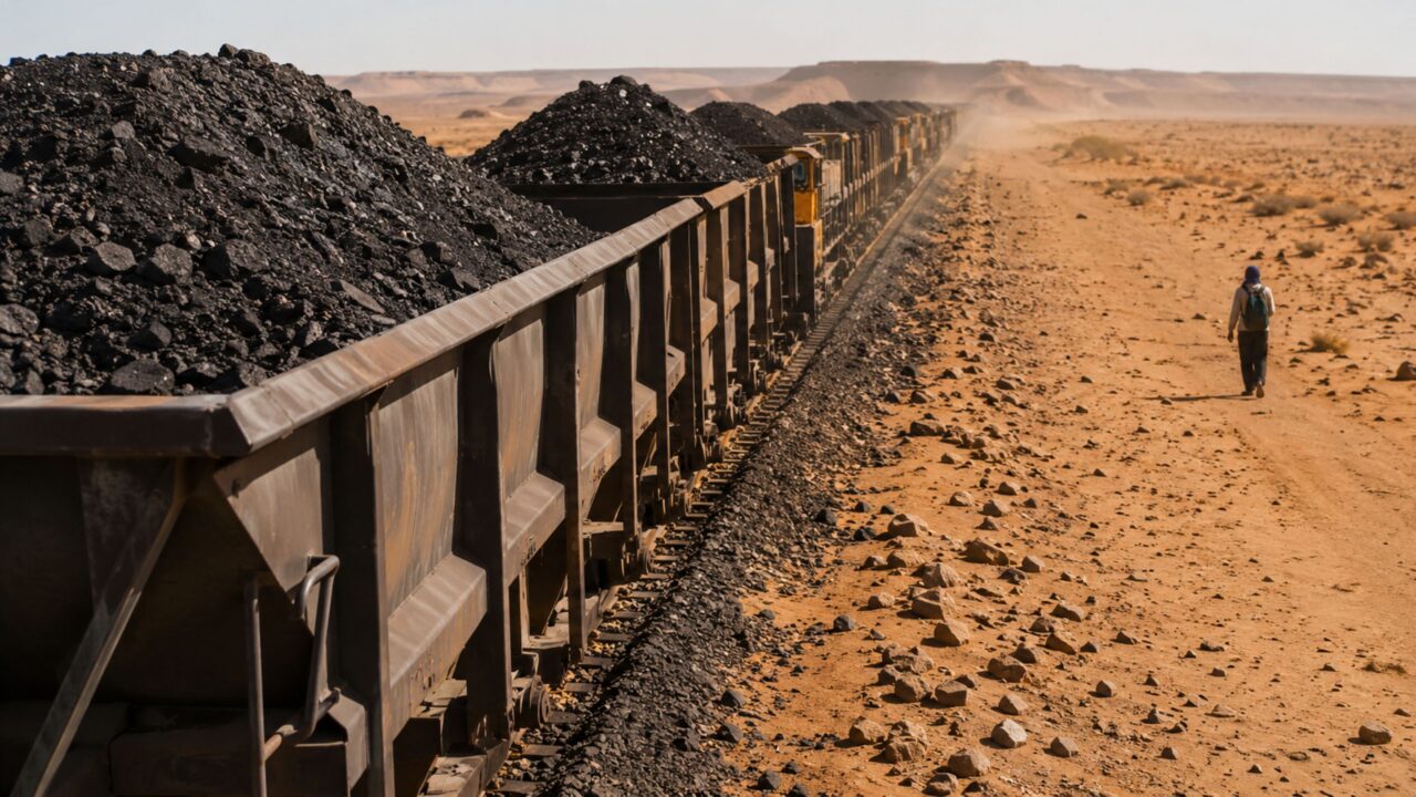 A rota de minério atravessa 704 km de deserto na Mauritânia
