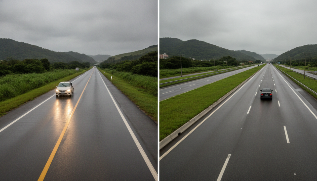 Farol apagado na rodovia de dia: a multa que pega muita gente no inverno e o que a lei exige