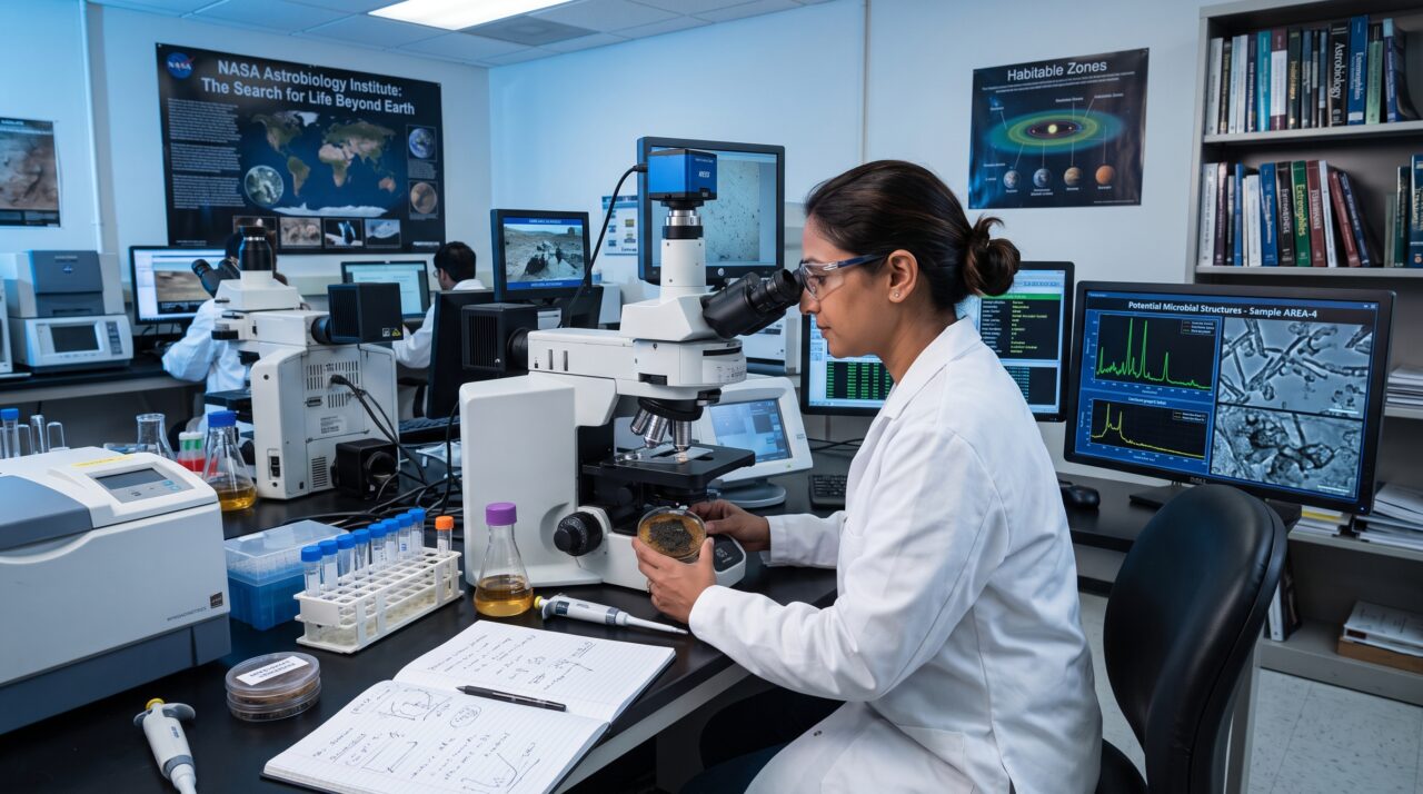 A meticulosa profissão científica focada em simular o cultivo de alimentos em solo marciano dentro de laboratórios subterrâneos de alta tecnologia