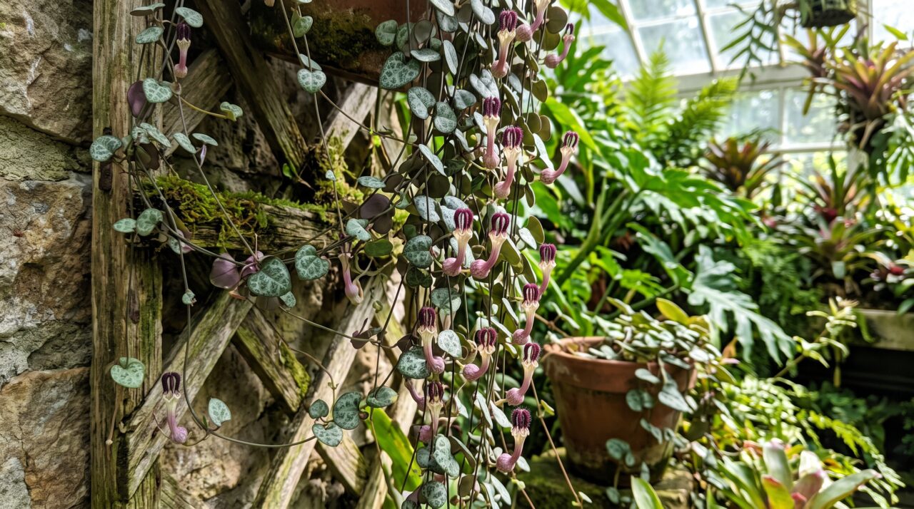 Como plantar e guiar a trepadeira-sapatinho ou tumbergia para cobrir muros com folhas em formato de coração.