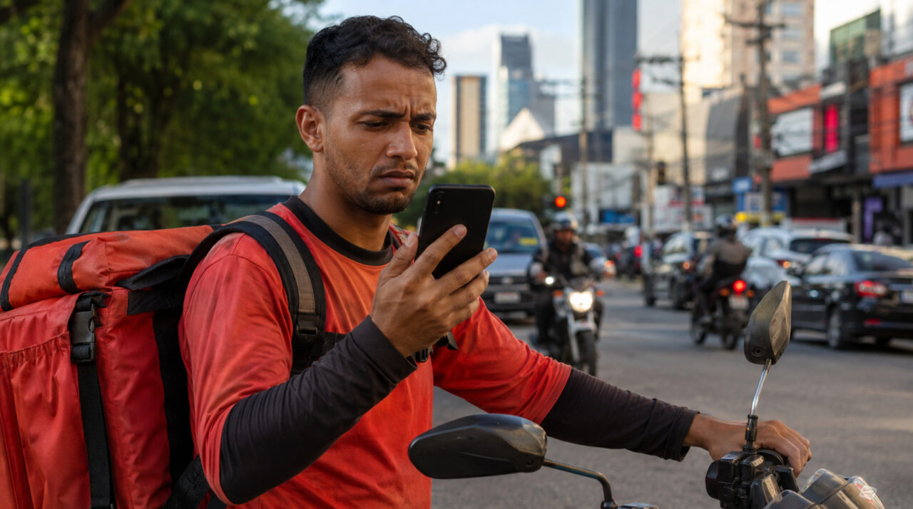 Entregador roda há 4 anos com nota 4,9 e renda de R$ 3.200 por mês e vê a conta bloqueada da noite para o dia por 3 denúncias que o aplicativo se recusa a detalhar