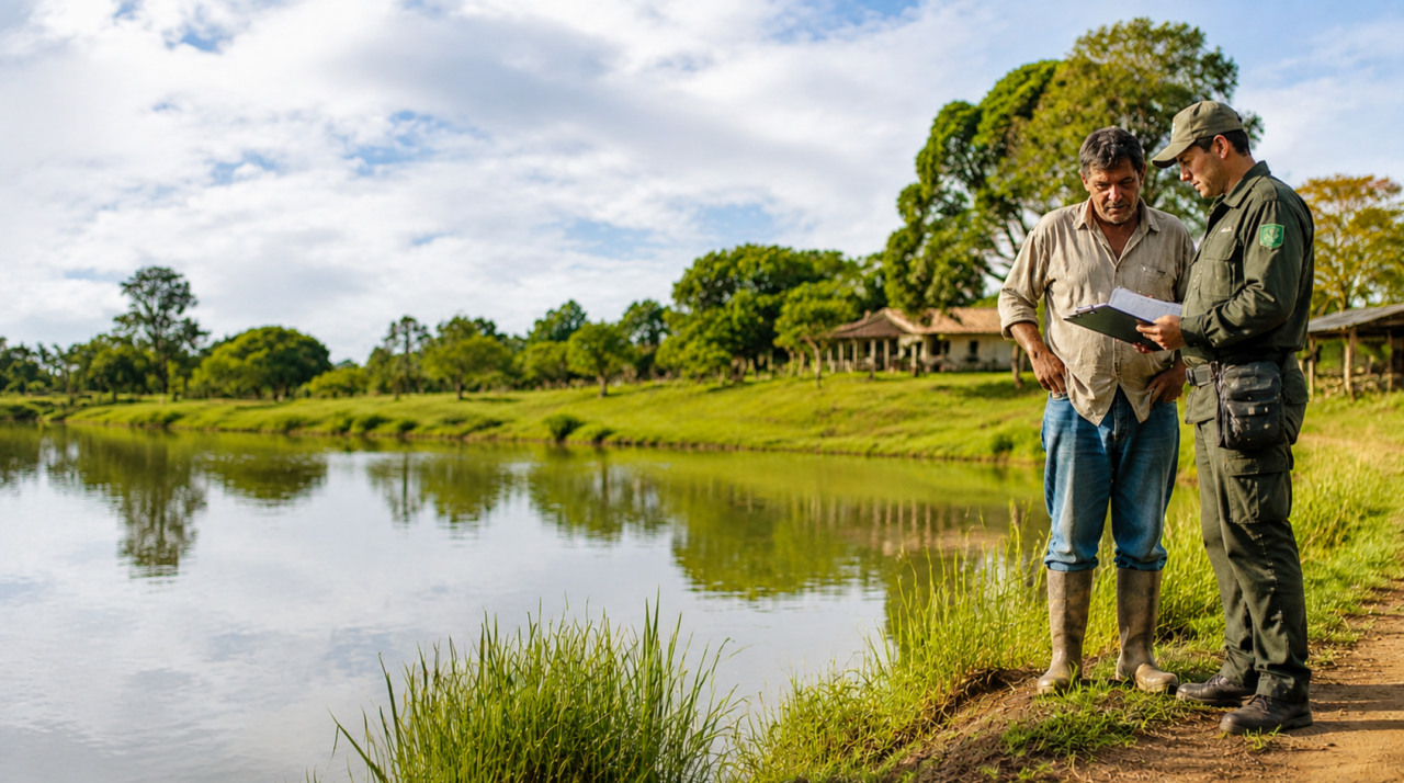 Agricultor tira água do rio que corta a própria terra há 40 anos, recebe multa da agência estadual e entende a diferença entre uso insignificante e uso que exige outorga