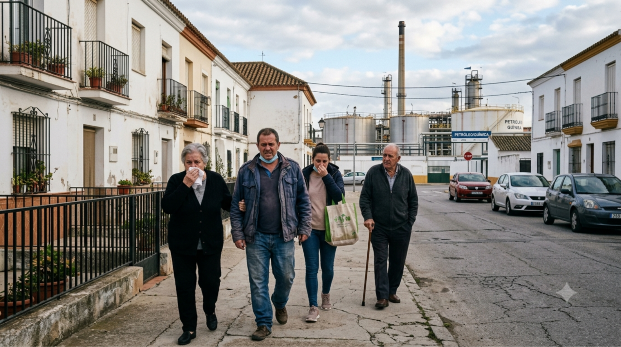 10 anos respirando gasolina todos os dias relatório forense confirma a causa dos problemas de saúde dos moradores de Coria del Río, Sevilha