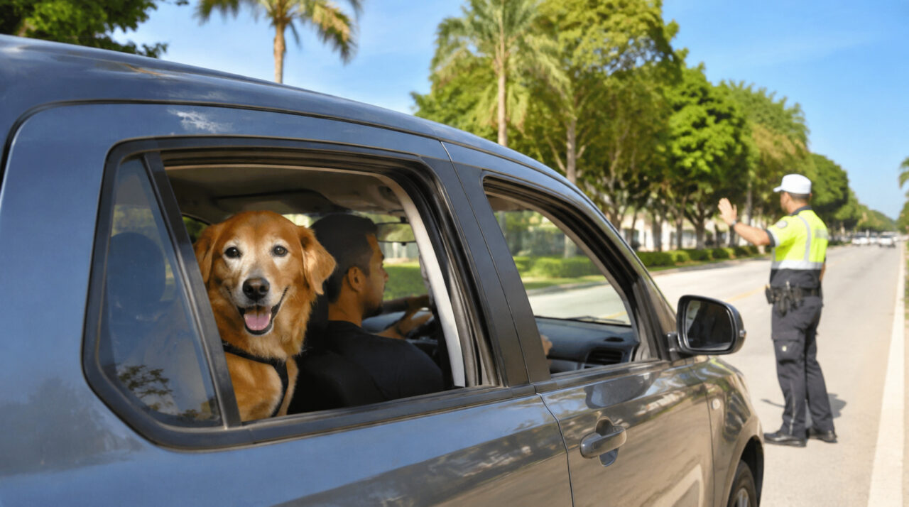 Condutor é multado por transportar o cachorro solto no banco de trás e descobre que a lei classifica a infração no mesmo grupo de carga mal acondicionada
