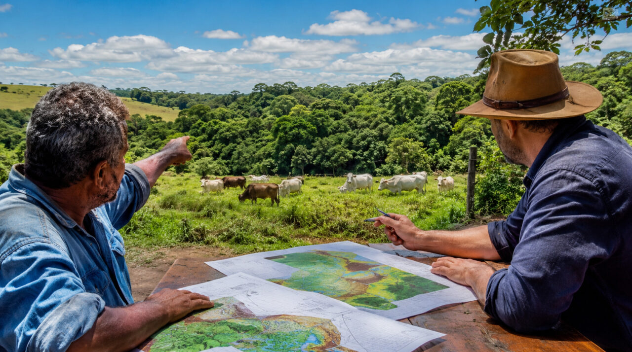 Vizinho de sítio deixa gado pastar por anos em área de reserva legal do lote ao lado sem cercamento definido, e usucapião de pastagem vira disputa inédita na Justiça agrária