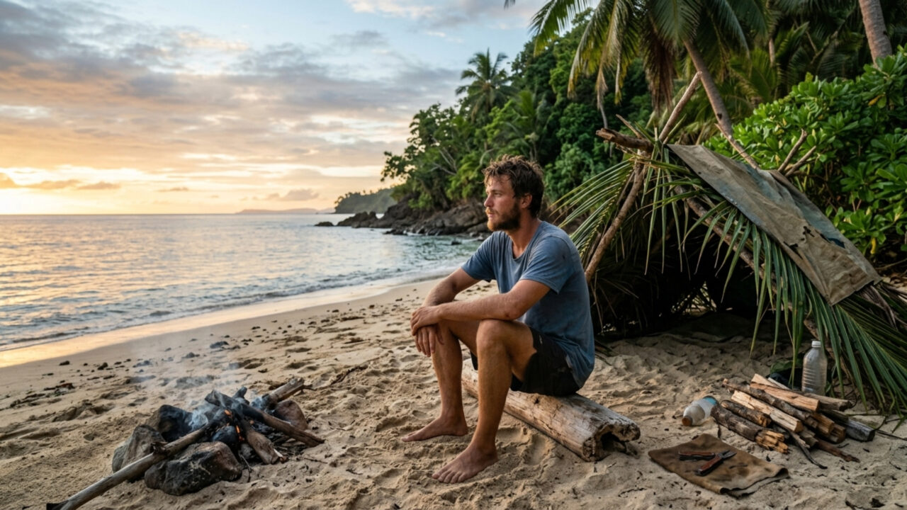 Acompanhe a experiência deste rapaz que sobreviveu em uma pequena ilha por 24 horas