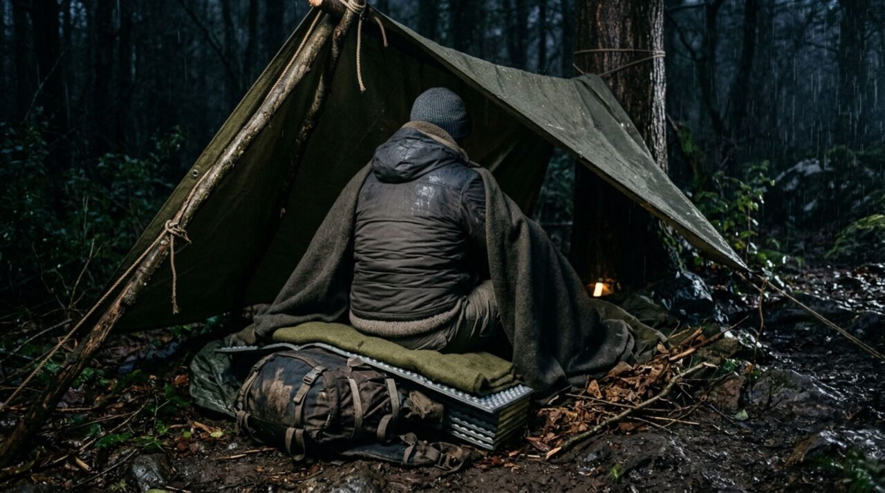 Quando a temperatura cai rapidamente durante a noite, roupas molhadas e contato direto com o chão podem retirar calor do corpo muito mais depressa do que muita gente imagina