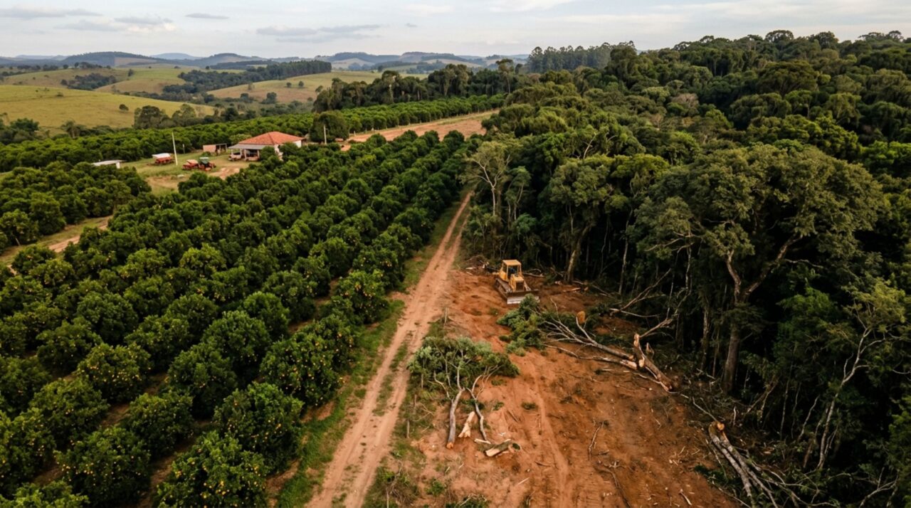 Família compra fazenda com trecho de mata nativa, decide abrir espaço para ampliar o pomar e só depois descobre que cortar árvores dentro da própria propriedade pode depender de autorização