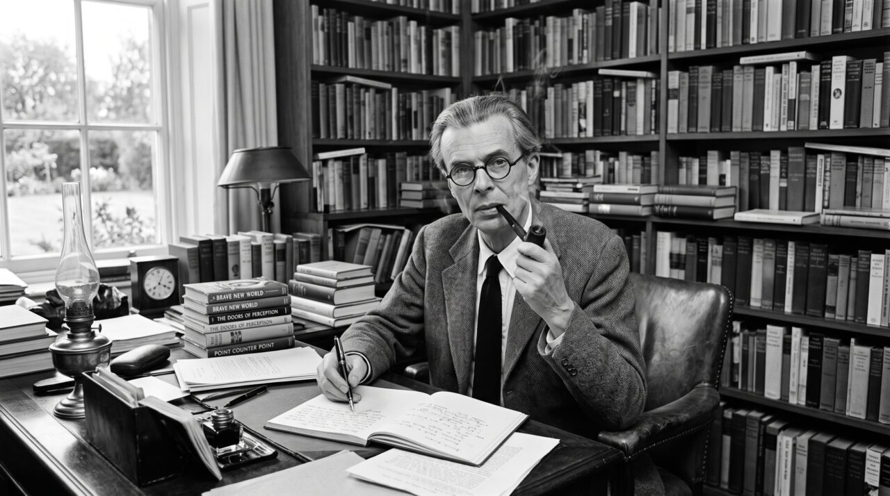 A frase de Aldous Huxley sobre a importância de encarar a realidade e os fatos do dia a dia.