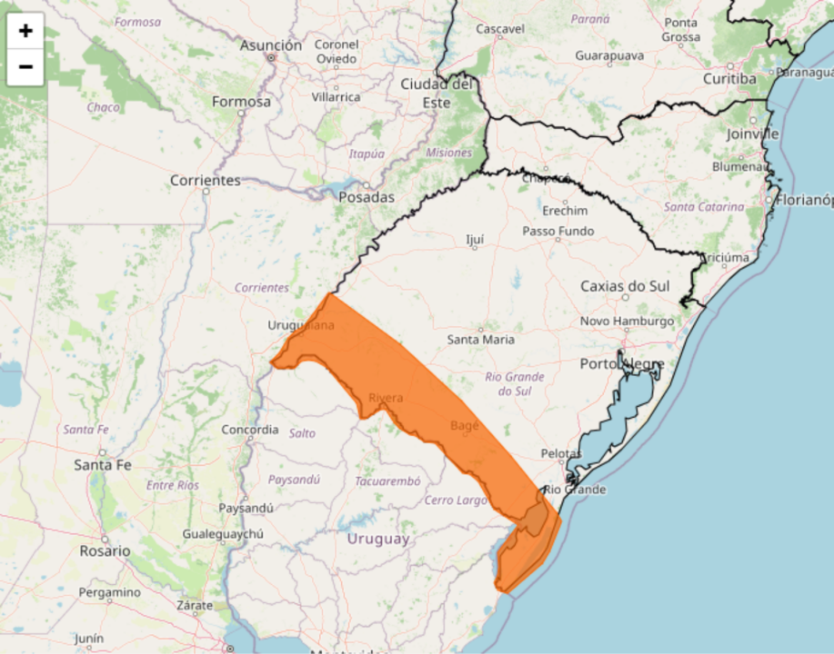 Alerta Inmet para severa tempestade no Sul do Brasil nesse final de semana, 01/07