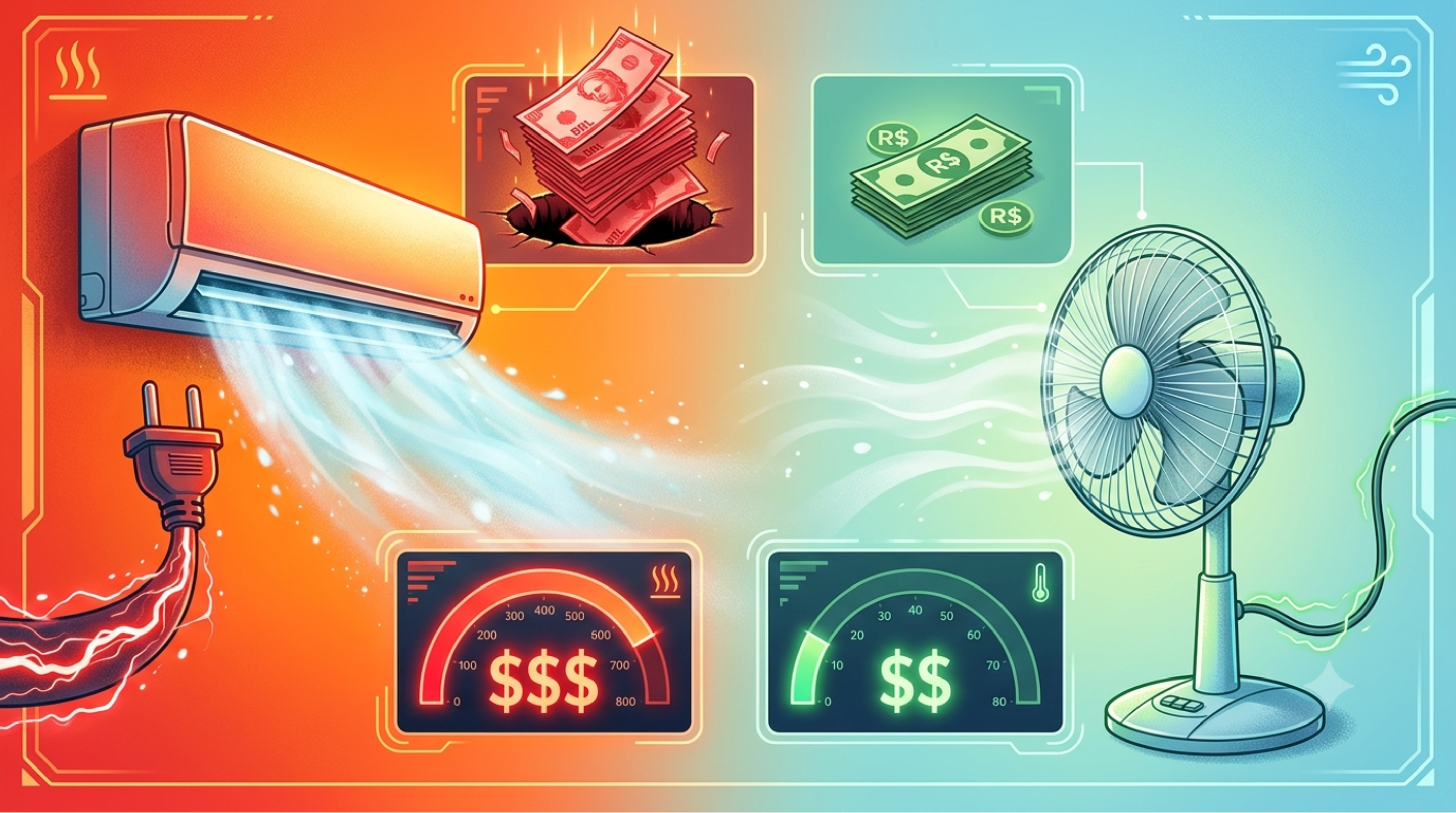 Ar-condicionado ou ventilador, qual compensa mais? Comparação de custos de contas, conforto e desempenho - QTU Questões do Universo