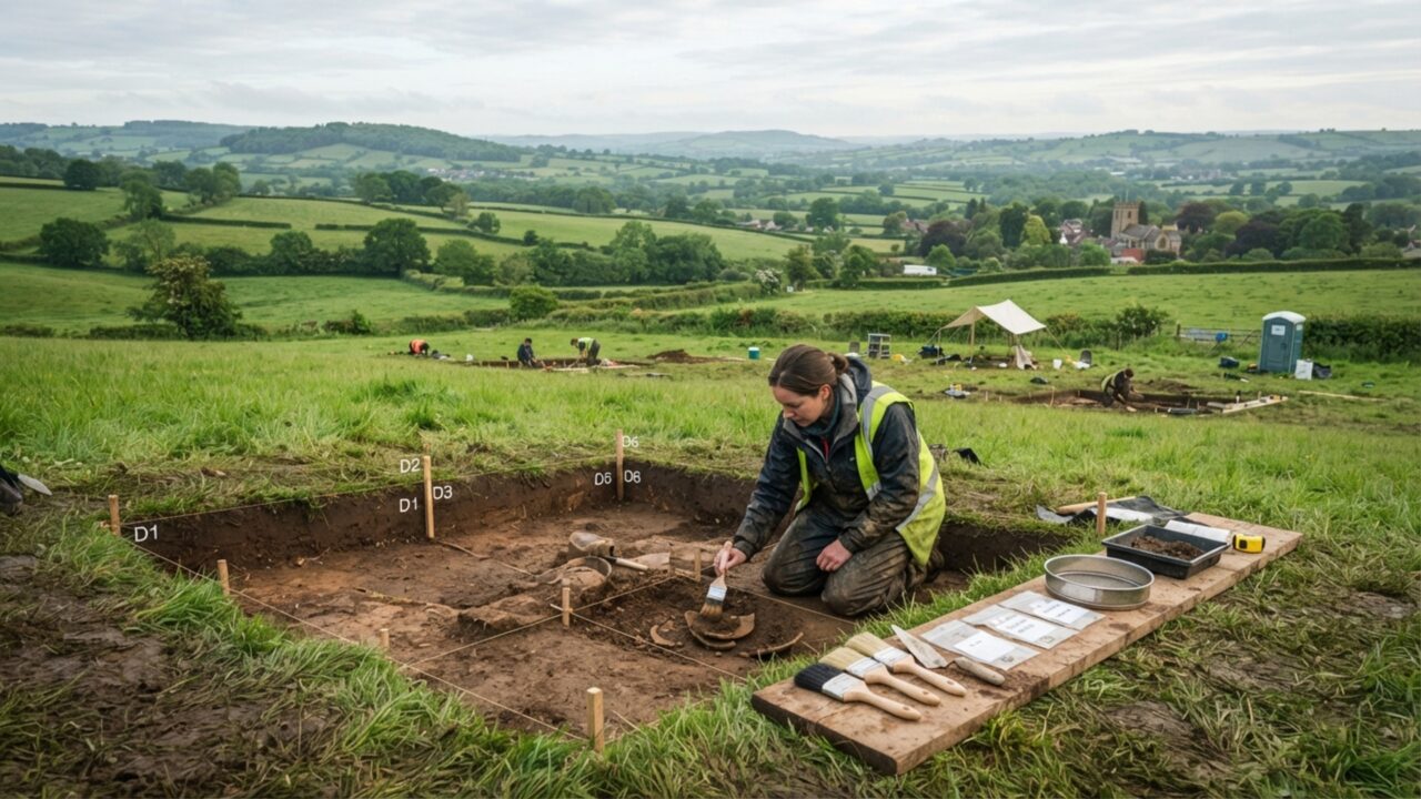 Fazendeiro passa o arado por um terreno e espalha sem perceber centenas de objetos enterrados, até um detectorista encontrar ouro e revelar um dos maiores tesouros anglo-saxões já descobertos