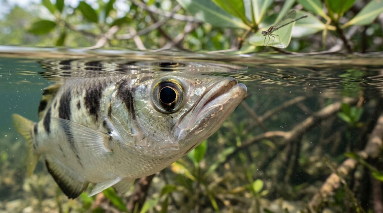 Visao e estrutura bucal do peixe Toxotes jaculatrix para compensar a refracao da agua