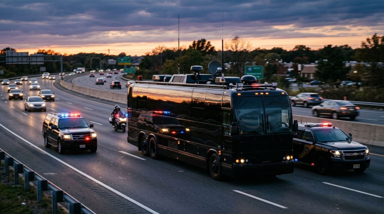 O ônibus presidencial milionário blindado contra ameaças extremas que funciona como um bunker móvel sobre rodas