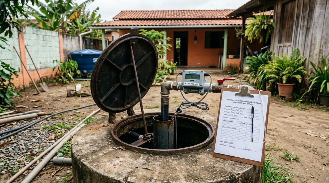 Casal de idosos utilizava poço artesiano por décadas para ter água de qualidade no terreno, fiscalização descobre, lacra o poço e multa o casal em R$ 15 mil