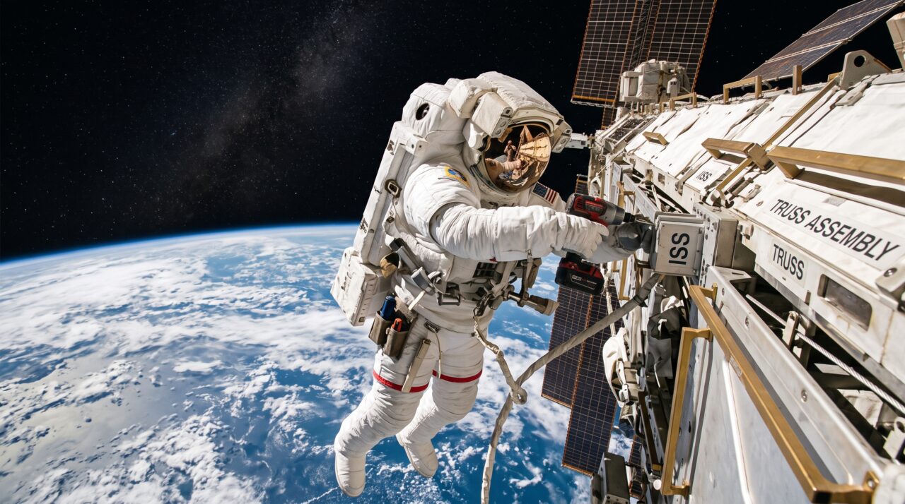 Primeira caminhada espacial de uma mulher francesa e os imprevistos da missão.