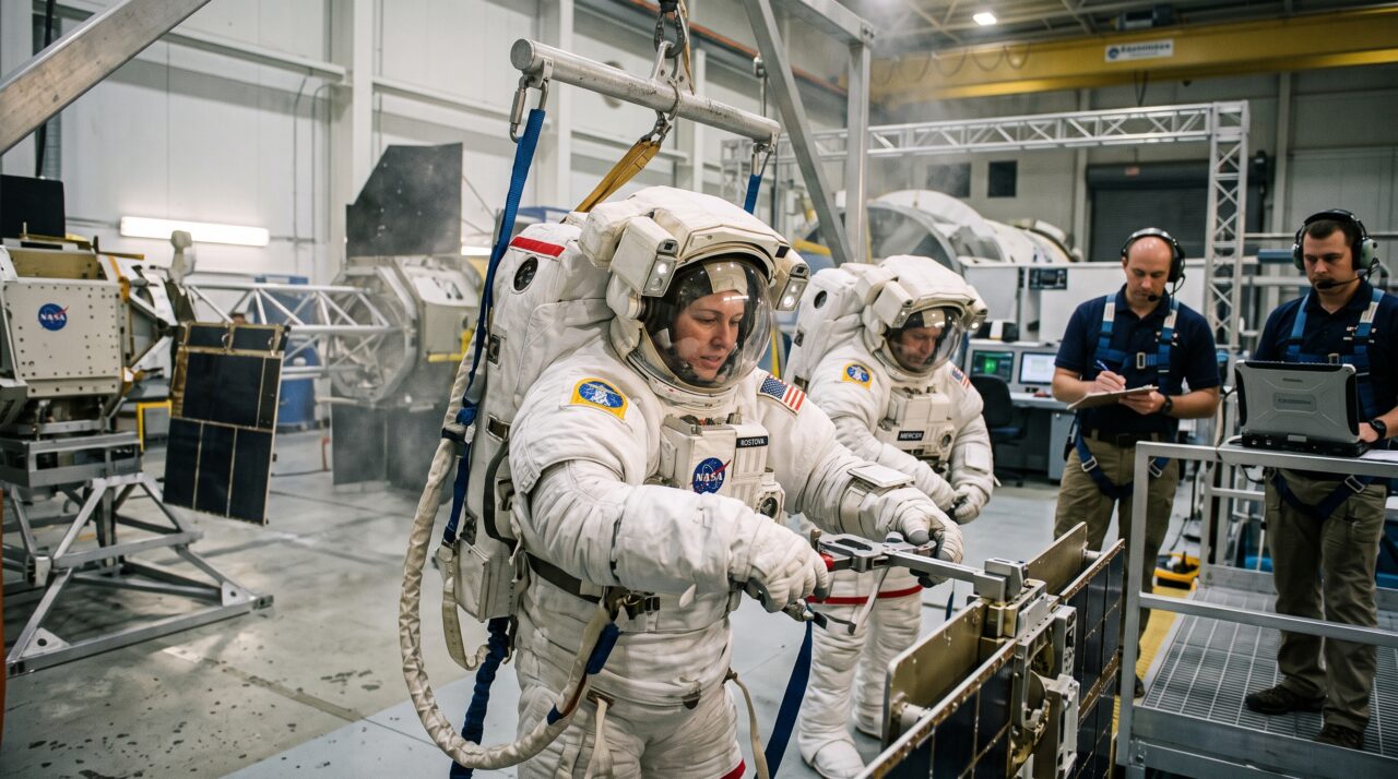 O protocolo de respiração de oxigênio puro dos astronautas antes da caminhada espacial.