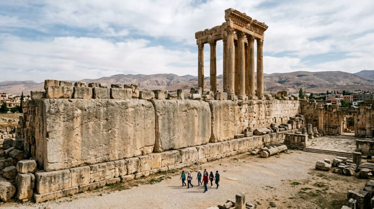 Há mais de 2.000 anos, enormes blocos de pedra com cerca de 750 a 800 toneladas foram colocados em uma plataforma monumental, enquanto peças ainda maiores permaneceram abandonadas na antiga pedreira a centenas de metros dali