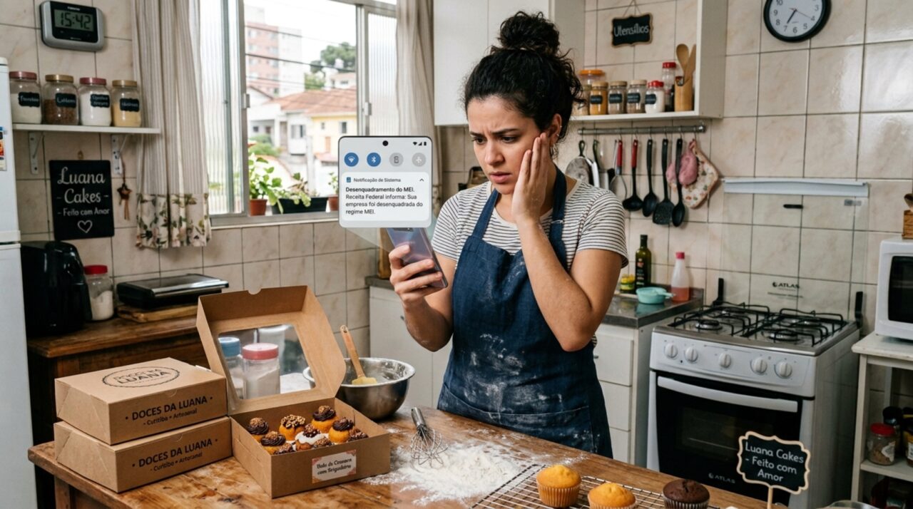 Jovem abre MEI para vender doces no Instagram fatura R$ 7 mil por mês e descobre que ultrapassou o limite sem perceber quando a Receita Federal envia notificação de desenquadramento
