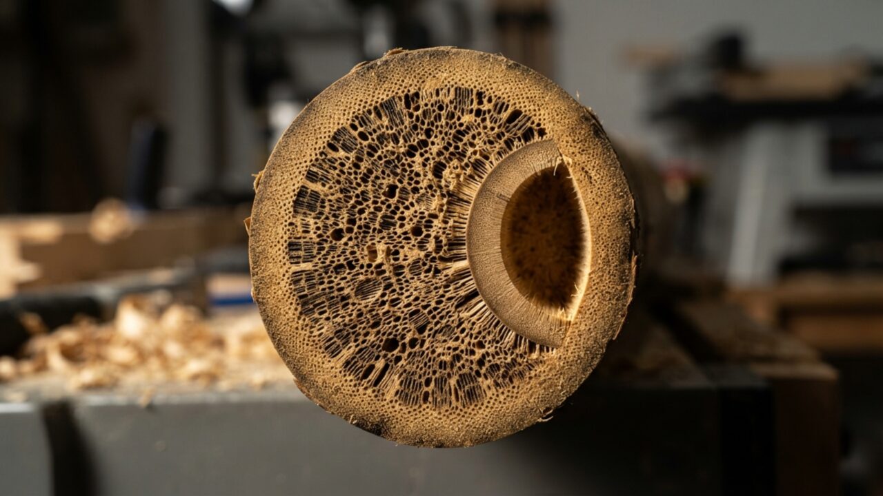 Nem madeira, nem ferro: pilares de bambu tratado suportam coberturas gigantescas e duram mais de 50 anos expostos ao tempo