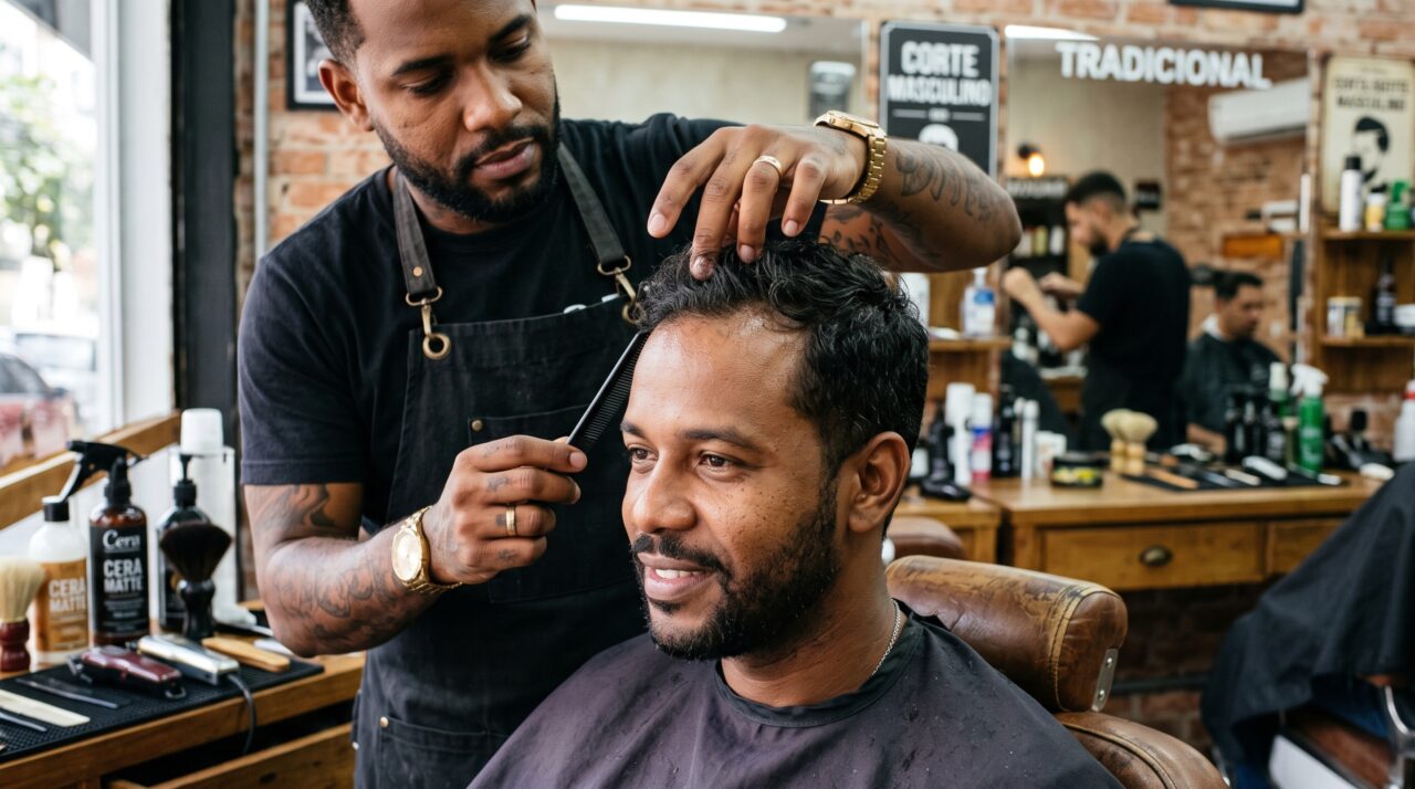 Corte masculino que parece simples consegue esconder entradas e deixa o cabelo com aparência muito mais cheia