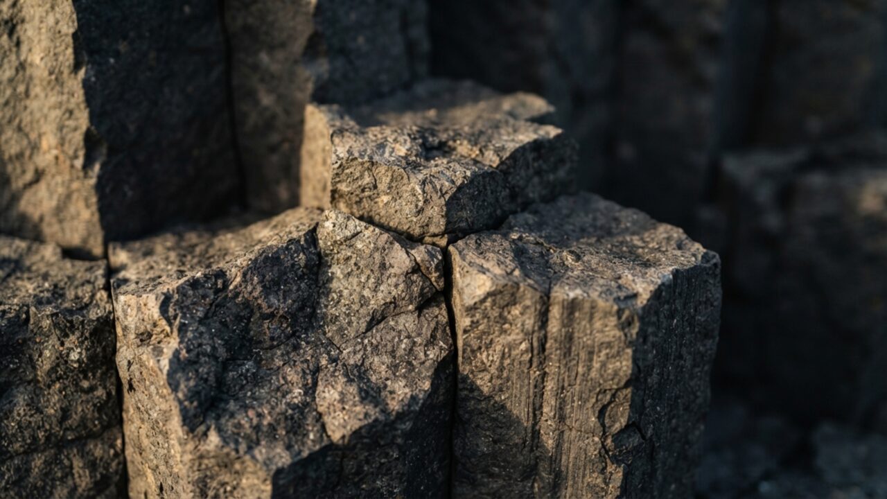 Lava ficou represada por centenas de metros, esfriou devagar e rachou em milhares de colunas quase hexagonais antes de uma geleira revelar tudo