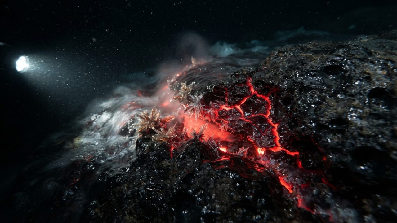 Há regiões do fundo do oceano onde a própria crosta terrestre está sendo criada agora, enquanto duas placas se afastam e magma ocupa o espaço deixado entre elas
