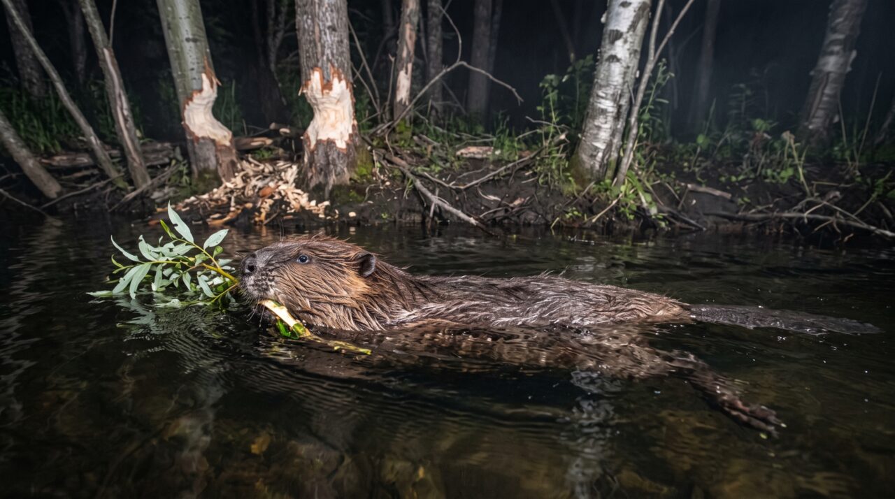 Castor consegue ficar até 15 minutos debaixo d'água e transforma riachos inteiros ao derrubar árvores e construir barragens durante a noite