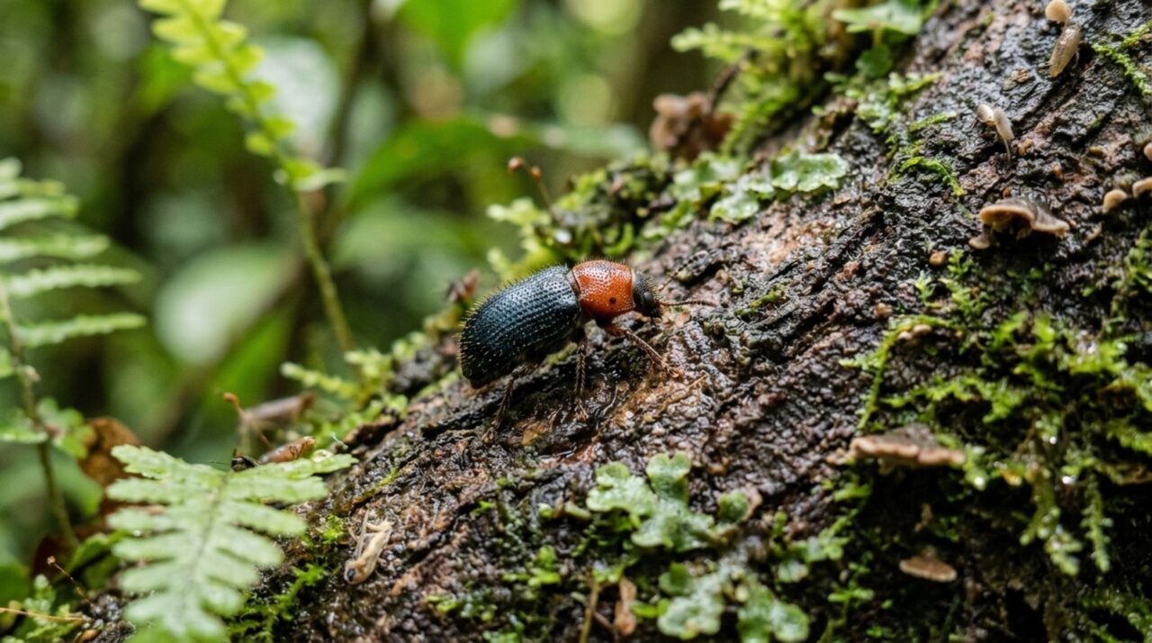 Besouro do gênero Choresine fonte provável das batracotoxinas acumuladas pelo pitohui-encapuzado Pitohui dichrous
