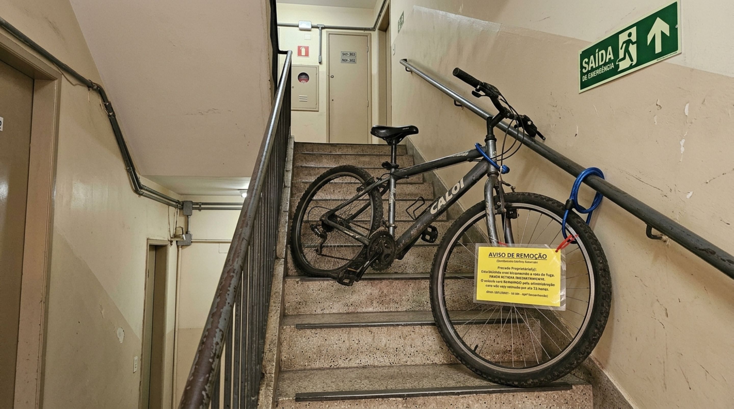 Morador deixa bicicleta e patinete presos ao corrimo da es | Economia - Imagem 2 | QTU - Notícias
