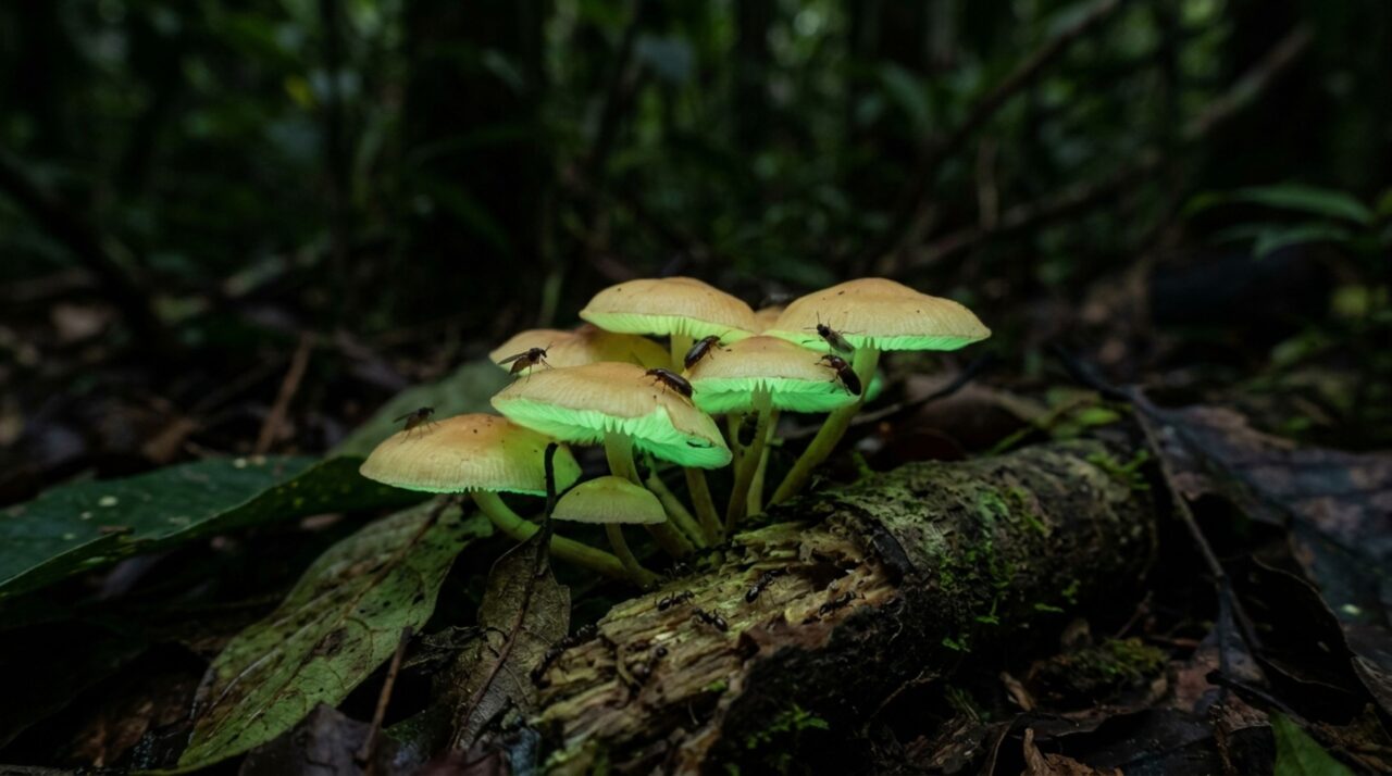 A luz verde do Neonothopanus gardneri pode atrair artrópodes que ajudam na dispersão de seus esporos