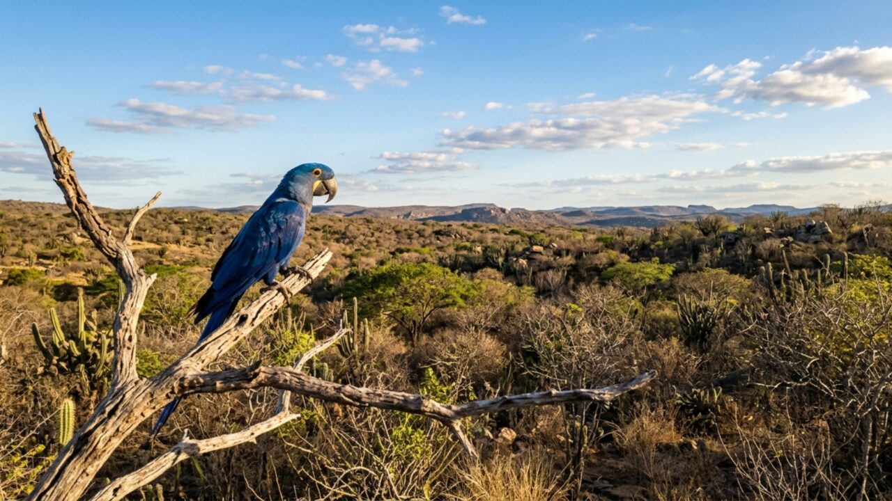 Ave considerada extinta na natureza por mais de 20 anos volta a voar livre no Brasil e primeiros filhotes nascem após reintrodução histórica